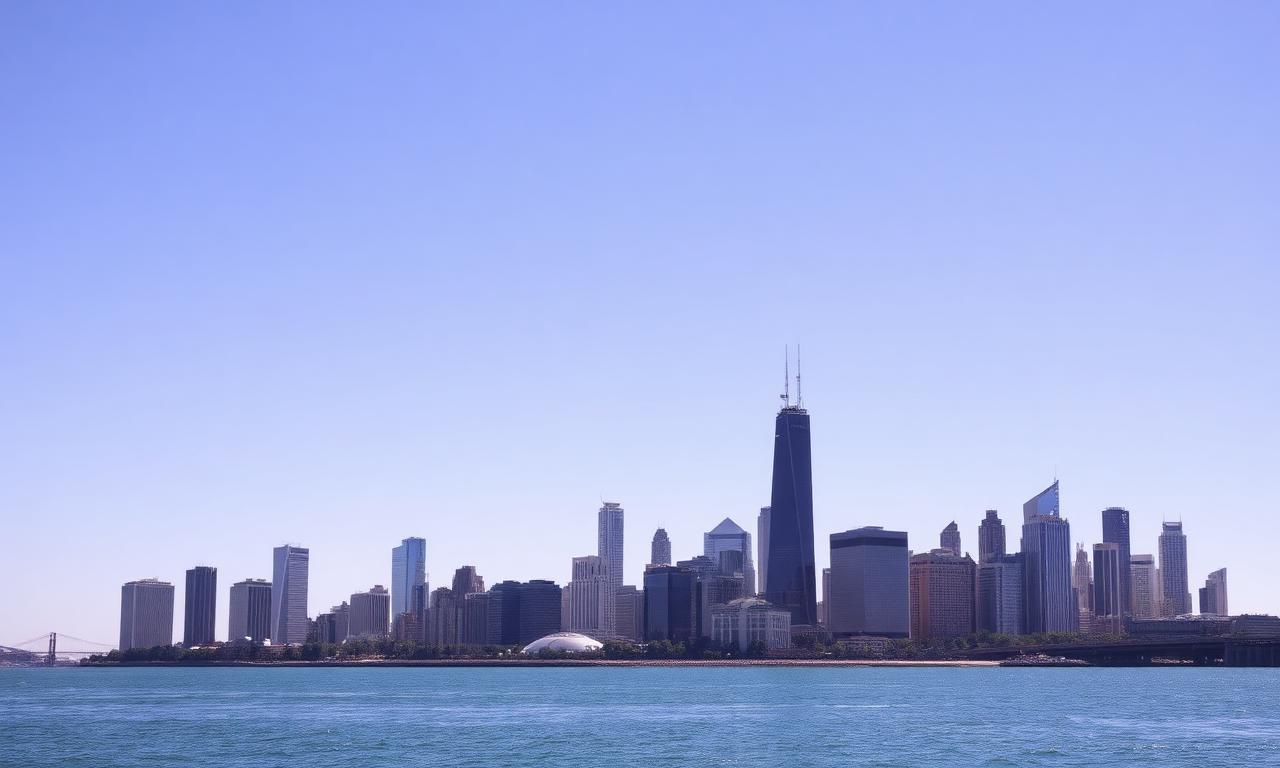Chicago downtown skyline along Lake Michigan