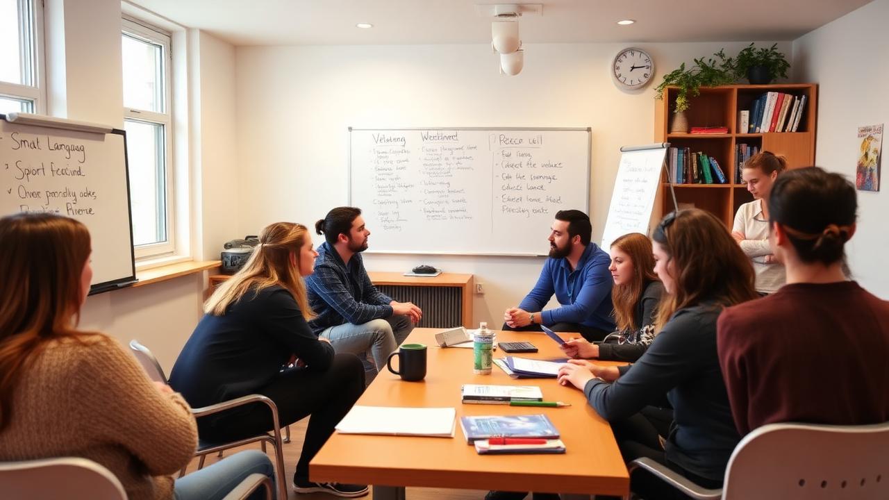 Cours de langues avec des étudiants internationaux