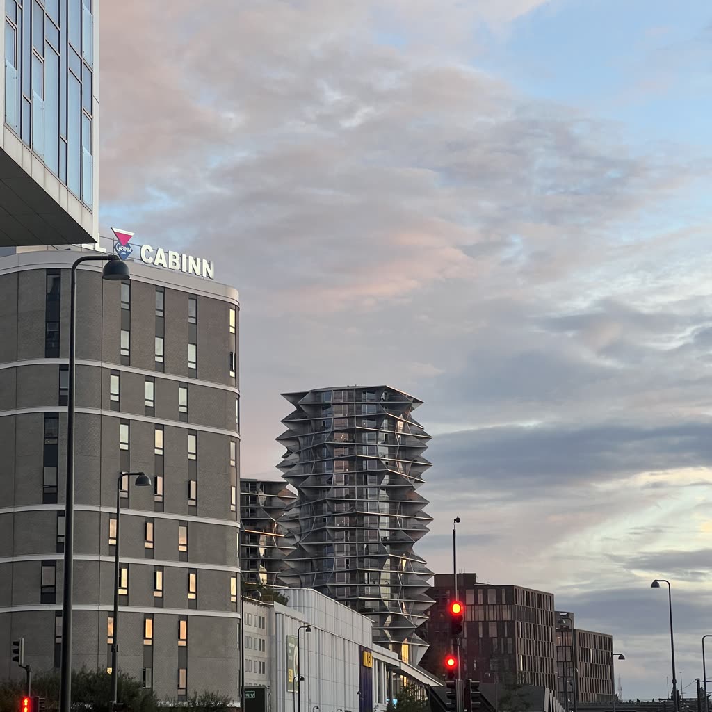 Sunset over a Copenhagen street during the September 2026 mobility