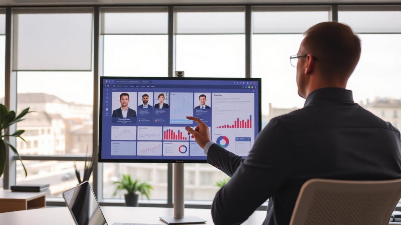 Recruiter reviewing candidate profiles across Europe